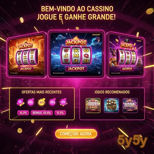 Imagem de boas-vindas ao cassino 5y5y, destacando jogos emocionantes e entretenimento.