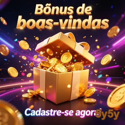 Imagem de boas-vindas com bônus no site 5y5y, apresentando ofertas atraentes para novos usuários.